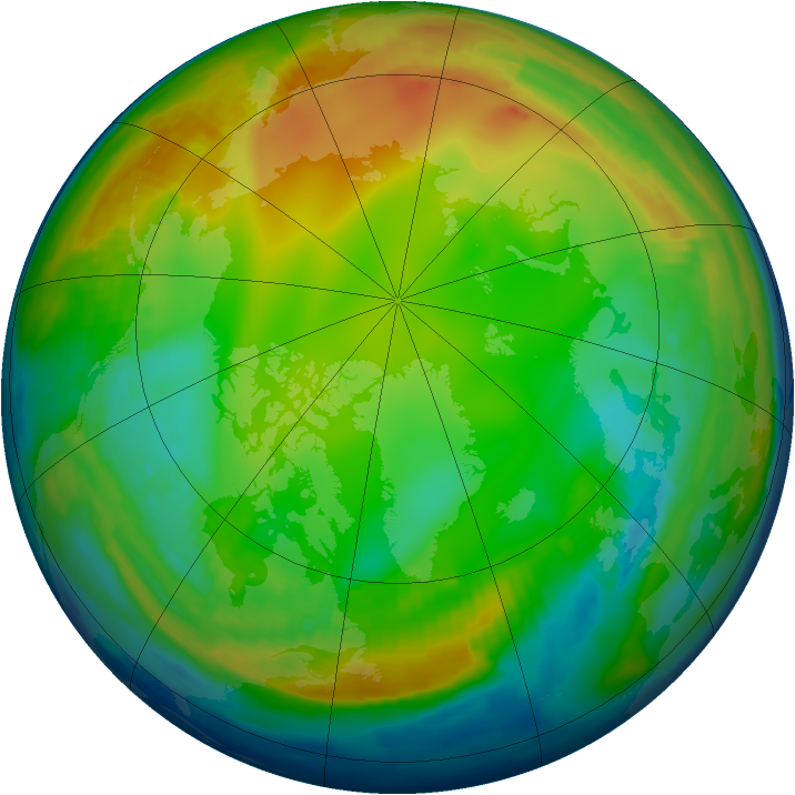 Arctic ozone map for 13 January 1997